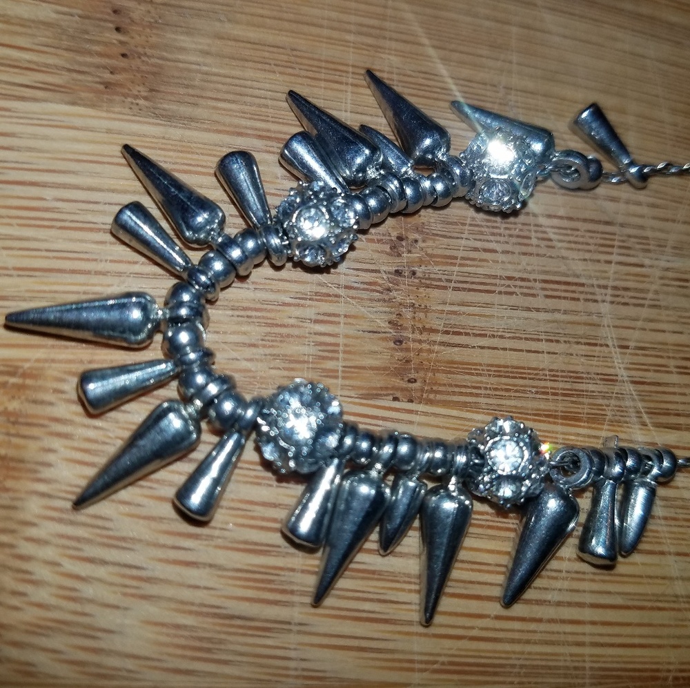 Spikey Silver Bling Necklace